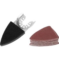 26 tlg. Set Dreieck Schleifplatte + Schleifscheiben (25 Stück) 50x50x35mm für Deltaschleifer Schleifpapier / P60 P80 P120 P180 P240 Körnung von TRADE-SHOP