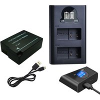 2in1 Set: Akku 1250mAh + Micro-USB Typ-C Doppel Akku Dual LCD Schnell-Ladegerät für 2 Akkus für Panasonic DMW-BLC12, Leica BP-DC12, Sigma BP-51 2in1 Set: Akku 1250mAh + Micro-USB Typ-C Doppel Akku Dual LCD Schnell-Ladegerät für 2 Akkus für Panasonic DMW-BLC12, Leica BP-DC12, Sigma BP-51 von TRADE-SHOP