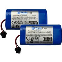 2x Trade-shop Li-Ion Akku 14,4V 3,4Ah kompatibel mit Eufy 4INR/19/66 PA04, Proscenic CMICR18650F8M7-4S1P, Cecotec CONG1002 Saugroboter von TRADE-SHOP