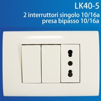 Placca placchetta 3 complete posten 2 interruttori presa bipasso incasso 503 - - Trade Shop von TRADE SHOP