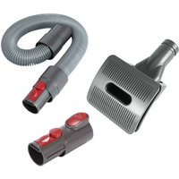 Trade-shop - 3in1 Set: Verlängerungsschlauch + Tierhaarbürste + Anschlussadapter kompatibel mit Dyson V6 V7 V10 V11 V15 Staubsauger Akku-Sauger von TRADE-SHOP