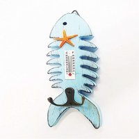 Analoges thermometer holz wandthermometer blau fisch doppelschlüsselhaken - - Trade Shop von TRADE SHOP