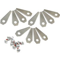 Ersatzmesser-Set Stahl (12 Stück) inkl. Schrauben passend für alle Bosch Indego Mähroboter Rasenroboter / 49mm Länge, 7mm Bohrung, Silber - Trade-shop von TRADE-SHOP