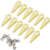 Ersatzmesser-Set Titan (12 Stück) inkl. Schrauben passend für alle Bosch Indego Mähroboter Rasenroboter / 49mm Länge, 7mm Bohrung, Gold - Trade-shop von TRADE-SHOP