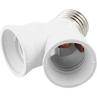 Lampenfassung Splitter Adapter E27 Stecker auf 2 E27 Fassungen weiße Fassung - - Trade Shop von TRADE SHOP