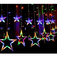 Trade-shop - led Sternenvorhang Lichterkette Weihnachtsbeleuchtung große Sterne kleine Sterne, zusätzliche led Dekoration Fenster 8 von TRADE-SHOP