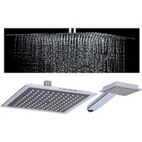 Trade Shop - quadratische kopfbrause 22X22CM mit mischer quadratische handbrause in abs chrom - von TRADE SHOP