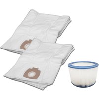 Staubsauger-Zubehör für Makita VC2010L VC2512L VC2012L VC3011L VC3012L, Metabo asa 25 l pc asa 30 l pc Inox - 10x Staubsaugerbeutel + 1x Faltenfilter von TRADE-SHOP