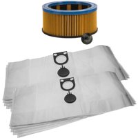Staubsauger-Zubehör für Metabo asa 1200, asa 1202, asa 32 l - 10x Staubsaugerbeutel + 1x Faltenfilter - Trade-shop von TRADE-SHOP