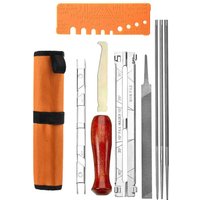 Trade-Shop 10in1 Schärfset zum Schärfen von Kettensägen / Rundfeilen Tiefenmesser Holzgriff Rillenreiniger Feilenführung Schnellprüfer Tragetasche Trade-Shop 10in1 Schärfset zum Schärfen von Kettensägen / Rundfeilen Tiefenmesser Holzgriff Rillenreiniger Feilenführung Schnellprüfer Tragetasche von TRADE-SHOP