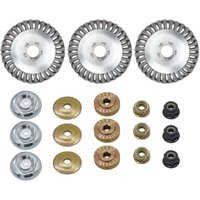 Trade-Shop 150mm Stahldraht Bürstenkopf Trimmerkopf inkl. Adapter-Set für Stihl FS108 FR106 FR108 / Motorsense, Rasentrimmer, Garten - 3 Stück von TRADE-SHOP