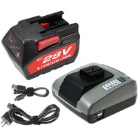 Trade-Shop 2in1 Set: Li-Ion Akku 28V / 2000mAh + Ladegerät mit USB kompatibel mit AEG Milwaukee HD28 AG, HD28 AG 125, HD28 CS, HD28 H, HD28 HX, HD28 von TRADE-SHOP