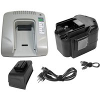 Trade-Shop 2in1 Set: Ni-MH Akku 12V 2000mAh + Ladegerät Ladestation mit USB Anschlüssen kompatibel mit Fromm P320 Umreifungsgerät, Förch BXS12 von TRADE-SHOP