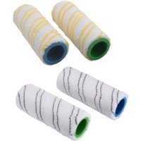 Trade-Shop 4in1 Set Reinigungswalzen Rollbürsten kompatibel mit Kärcher FC3 FC5 FC7 EWM 2 Hartbodenreiniger ersetzt 2.055-006.0 2.055-007.0 / gelb von TRADE-SHOP