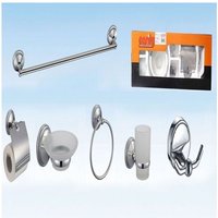 Trade Shop - BADEZIMMER 6 VERCHROMTE ACCESSOIRES HANDTUCHHALTER ROLLENHALTER ZAHNPUTZBECHER - von TRADE SHOP
