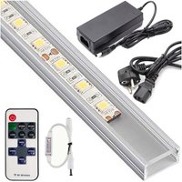 Trade Shop - WASSERDICHTE ALUMINIUM-PROFILSCHIENE 1 METER MIT 72 LEDS + VORSCHALTGERÄT + DIMMER - Transparente Abdeckung Trade Shop - WASSERDICHTE ALUMINIUM-PROFILSCHIENE 1 METER MIT 72 LEDS + VORSCHALTGERÄT + DIMMER - Transparente Abdeckung von TRADE SHOP