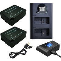 Trade-shop - 3in1 Set: 2x Akku + Micro-USB Typ-C Doppel Akku Dual lcd Schnell-Ladegerät für 2 Akkus kompatibel mit Leica q-p, cl, Qm, V-Lux4, v-lux 5 Trade-shop - 3in1 Set: 2x Akku + Micro-USB Typ-C Doppel Akku Dual lcd Schnell-Ladegerät für 2 Akkus kompatibel mit Leica q-p, cl, Qm, V-Lux4, v-lux 5 von TRADE-SHOP