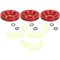 Trade-Shop Universeller Ersatz Trimmerkopf aus Aluminium, 16mm Bohrung, für Freischneider / Motorsense, mit 4x Nylon-Mähfaden, Unterlegscheiben - 3 von TRADE SHOP