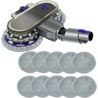 Trade Shop - Trade-Shop Wischaufsatz Wischmopp Elektrisch für Dyson V15 V11 V10 V8 V7 Staubsauger Bodenwischer mit abnehmbarem Wassertank + 10 von TRADE SHOP