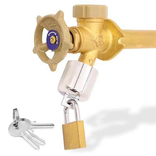 TRADESAFE Wasserzapfenschloss – Premium-Schlauch-Latzschloss, Wasserhahnschlösser für den Außenbereich mit Vorhängeschloss, Outdoor-Wasserhahnschloss, langlebige Kindersicherung für Außenhahn, von TRADESAFE