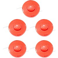5x Universal Rasentrimmer Motorsense Doppelfadenkopf Fadenkopf Kopf Fadenspule Spule Schneidkopf Spulenkopf Trimmerspule mit Tippautomatik M10 von TRADE-SHOP