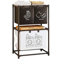 Tradeshop - Trade Shop - Mehrzweck-Wäschehalter, Organizer für schmutzige Kleidung, Wäschekorb - Schwarz von TRADESHOP