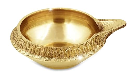 TRAFAART 1 Pc Kuber Diya Mit Dochte Aus Baumwolle Handgefertigt Indisch Messing Öl Lampe Für Diwali Dekorations Puja Items von TRAFAART