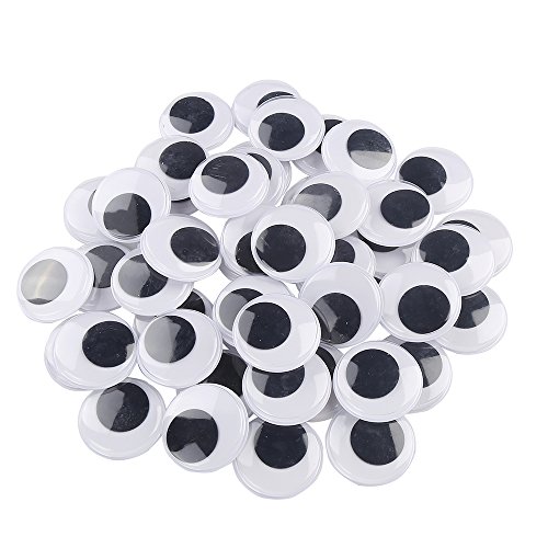 TRAFAART 50 Stück Wackelaugen 15 Mm Schwarz Wackelaugen Für Heimwerker Basteln Scrapbooking Puppenherstellung von TRAFAART
