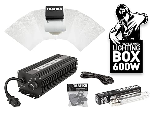 TRAFIKA PFLANZENBELEUCHTUNGS-KIT ELEKTRONISCHES VORSCHALTGERÄT 600W: DIGITALES Ballast 600W + Leuchtmittel + 4M-Kabel + UMLENKROLLEN + Reflektor/BELEUCHTUNGSKIT von TRAFIKA URBAN HYDROPONICS