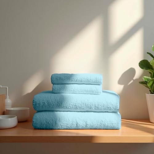 TRAMAS+ 4er-Set Premium Handtücher 700 g, 100% Baumwolle, 2 Handtücher 50x100 cm und 2 Badetücher 70x140 cm, extra weich, schnelltrocknend und sehr saugfähig - Meerwasser TRAMAS+ 4er-Set Premium Handtücher 700 g, 100% Baumwolle, 2 Handtücher 50x100 cm und 2 Badetücher 70x140 cm, extra weich, schnelltrocknend und sehr saugfähig - Meerwasser von TRAMAS+