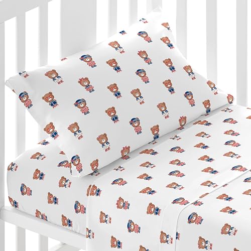 TRAMAS+ Kinderbettwäsche 60x120 cm aus 100% Baumwolle Superweiche & Farbenfrohe | Babybettwäsche - (Krippe - 60x120 cm, Ned Rot) von TRAMAS+