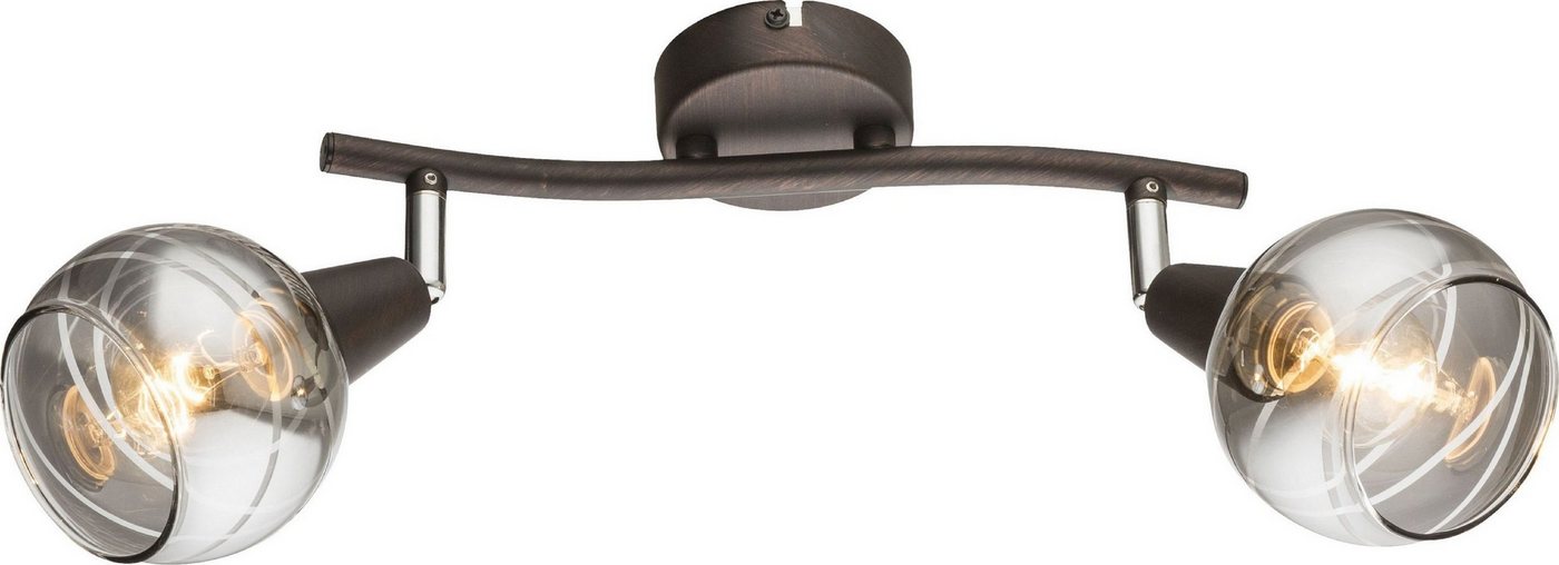 TRANGO LED Deckenleuchte, 2-flammig 1010-25SD LED Deckenbeleuchtung in Schwarz-Optik WOW inkl. 2x 3-Stufen dimmbar LED Leuchtmittel 3000K warmweiß, Deckenlampe mit Design rauchigen Glaslampenschirmen, Deckenstrahler, Wohnzimmer Lampe, Spots schwenkbar TRANGO LED Deckenleuchte, 2-flammig 1010-25SD LED Deckenbeleuchtung in Schwarz-Optik WOW inkl. 2x 3-Stufen dimmbar LED Leuchtmittel 3000K warmweiß, Deckenlampe mit Design rauchigen Glaslampenschirmen, Deckenstrahler, Wohnzimmer Lampe, Spots schwenkbar von TRANGO