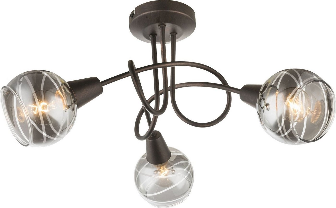TRANGO LED Deckenleuchte, 3-flammig 1010-35SD LED Deckenbeleuchtung in Schwarz-Optik WOW inkl. 3x 3-Stufen dimmbar LED Leuchtmittel 3000K warmweiß, Deckenlampe mit Design rauchigen Glaslampenschirmen, Deckenstrahler, Wohnzimmer Lampe, Spots schwenkbar TRANGO LED Deckenleuchte, 3-flammig 1010-35SD LED Deckenbeleuchtung in Schwarz-Optik WOW inkl. 3x 3-Stufen dimmbar LED Leuchtmittel 3000K warmweiß, Deckenlampe mit Design rauchigen Glaslampenschirmen, Deckenstrahler, Wohnzimmer Lampe, Spots schwenkbar von TRANGO