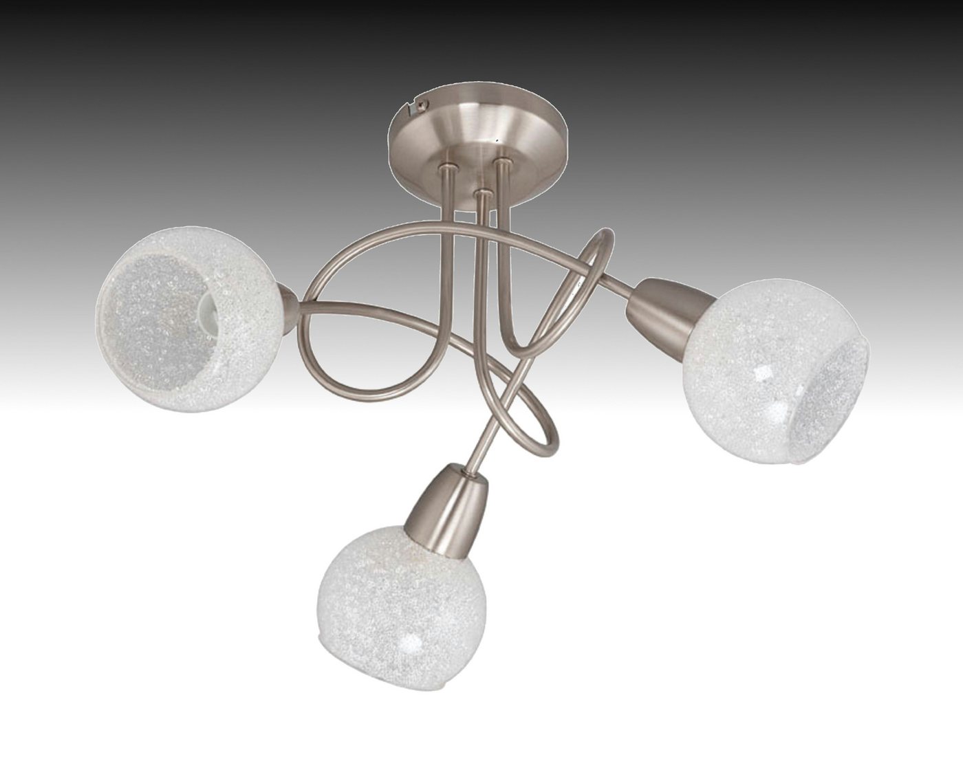 TRANGO LED Deckenleuchte, 3-flammig 2076-SD LED Deckenleuchte *OLIA* inkl. 3x 3-Stufen dimmbar LED Leuchtmittel 3000K warmweiß I Deckenlampe in Edelstahl-Optik mit Design Glas mit Eiskristall-Dekor, Deckenstrahler, Wohnzimmer Lampe, Spots TRANGO LED Deckenleuchte, 3-flammig 2076-SD LED Deckenleuchte *OLIA* inkl. 3x 3-Stufen dimmbar LED Leuchtmittel 3000K warmweiß I Deckenlampe in Edelstahl-Optik mit Design Glas mit Eiskristall-Dekor, Deckenstrahler, Wohnzimmer Lampe, Spots von TRANGO