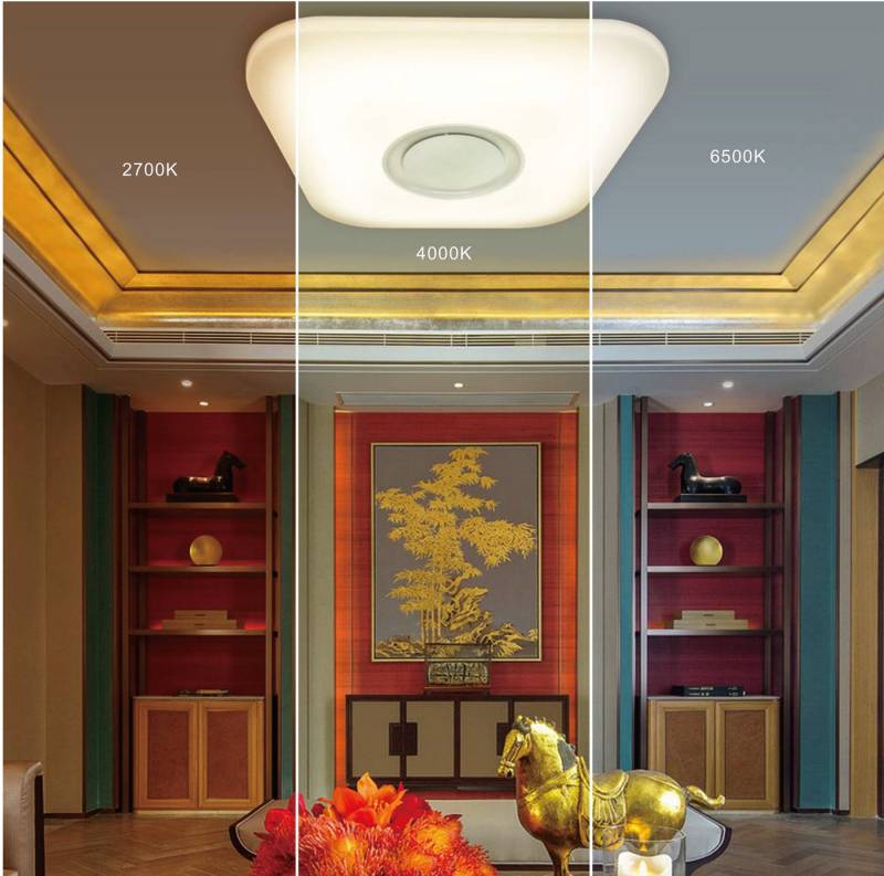 TRANGO LED Deckenleuchte, 3099 stufenlos dimmbare & CCT Farbsteuerung 24 Watt LED-Deckenleuchte mit integrierter RGB Farbwechsel Ambiente-Beleuchtung inkl. Bluetooth-Lautsprecher mit App-Steuerung, und Sternenhimmel-Effekt 38x38cm TRANGO LED Deckenleuchte, 3099 stufenlos dimmbare & CCT Farbsteuerung 24 Watt LED-Deckenleuchte mit integrierter RGB Farbwechsel Ambiente-Beleuchtung inkl. Bluetooth-Lautsprecher mit App-Steuerung, und Sternenhimmel-Effekt 38x38cm von TRANGO