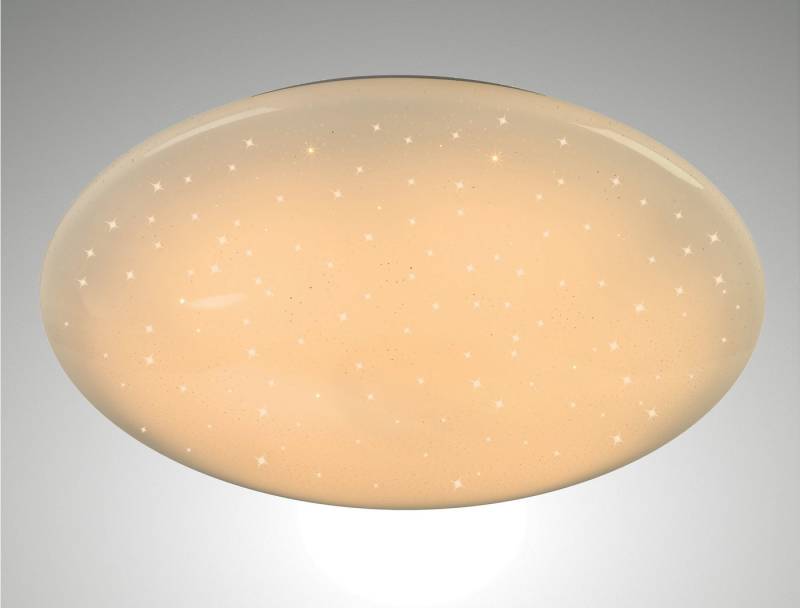 TRANGO LED Deckenleuchte, 3180 Modern LED Deckenstrahler *ROSIE* mit Kristalleffekt aus Acryl Lampenschirm, Deckenlampe, Badlampe, Wandleuchte Sternenhimmel-Optik 12 Watt Modul 3000K warmweiß Flurlampe, WC Lampe mit 290mm Durchmesser von TRANGO