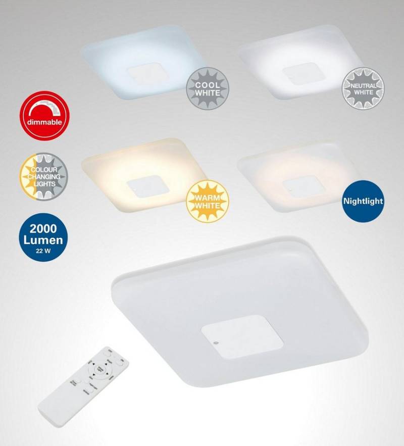 TRANGO LED Deckenleuchte, CCT Lichtfarbe Steuerung per Fernbedienung, 3097 Modern 24 Watt LED Deckenlampe *EMY* CCT stufenlos dimmbar & Farbtemperatur wählbar warm- oder kaltweiß inkl. Timer & Nachtlicht-Funktion, mit Kristalleffekt - Sternenhimmel aus Acryl, Schlafzimmer, Wandleuchte, Wohnraum, Gästezimmer, Schlafraum, Spielzimmer, Deckenleuchte von TRANGO