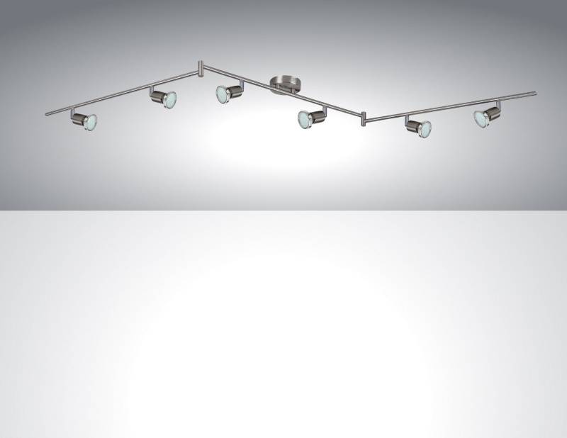 TRANGO LED Deckenspots, 6-flammig 2935-062 LED Deckenleuchte FINNO in Edelstahl-Optik inkl. 6x 3 Watt GU10 LED Leuchtmittel I Deckenlampe I Deckenstrahler I Deckenspots, Wohnzimmer Lampe schwenkbar und drehbar von TRANGO