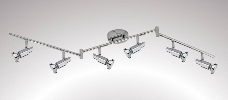 TRANGO LED Deckenspots, 6-flammig 2991-068 LED Wohnzimmer Lampe OSCAR in Chrom-Optik inkl. 6x 3 Watt GU10 LED Leuchtmittel I Deckenlampe I Deckenstrahler I Deckenleuchte, Schlafzimmer Leuchte schwenkbar und drehbar von TRANGO