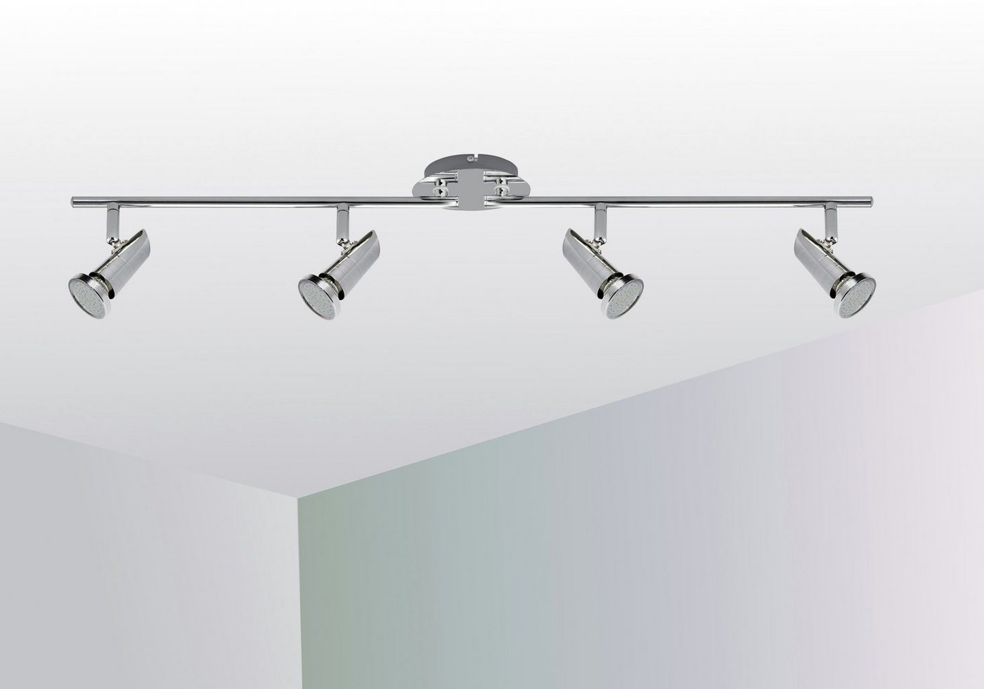 TRANGO LED Deckenstrahler, 4-flammig 2001-048-5W LED Deckenleuchte *MAX* inkl. 4x 5 Watt GU10 LED Leuchtmittel in Chrom-Optik I Deckenlampe I Deckenstrahler I Deckenspots, Wohnzimmer Lampe schwenkbar und drehbar TRANGO LED Deckenstrahler, 4-flammig 2001-048-5W LED Deckenleuchte *MAX* inkl. 4x 5 Watt GU10 LED Leuchtmittel in Chrom-Optik I Deckenlampe I Deckenstrahler I Deckenspots, Wohnzimmer Lampe schwenkbar und drehbar von TRANGO