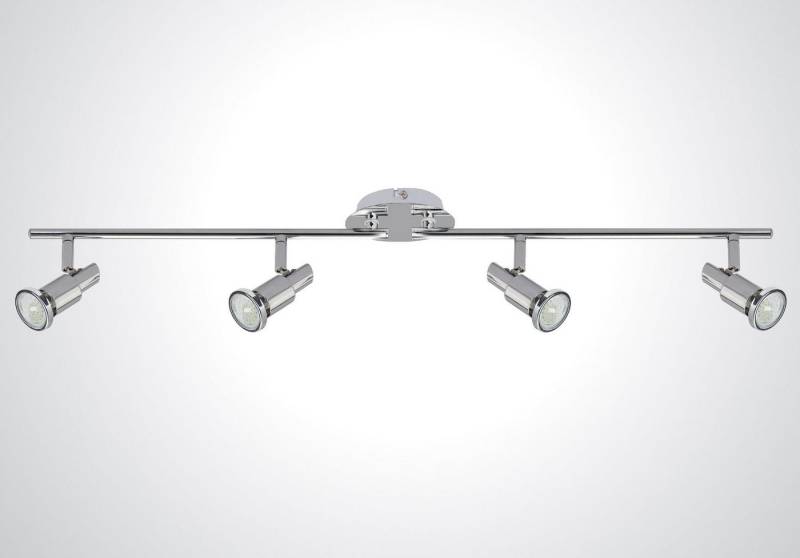 TRANGO LED Deckenstrahler, 4-flammig 2890-048SD LED Deckenleuchte OSCAR in Chrom-Optik inkl. 4x 5 W 3-Stufen dimmbaren GU10 LED Leuchtmittel Deckenlampe, Deckenstrahler, Deckenspots, Wohnzimmer Lampe schwenkbar und drehbar von TRANGO