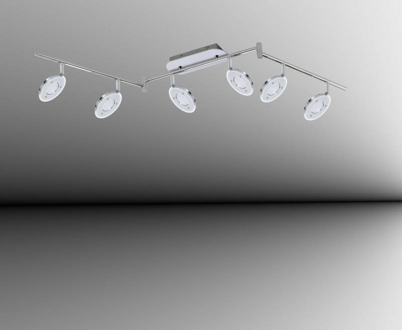 TRANGO LED Deckenstrahler, 6-flammig 2002-068 LED Wohnzimmer Lampe OLI in Chrom-Optik inkl. 6x 5 Watt LED Modul I Deckenlampe I Deckenstrahler I Deckenleuchte, Schlafzimmer-Leuchte schwenkbar und drehbar von TRANGO