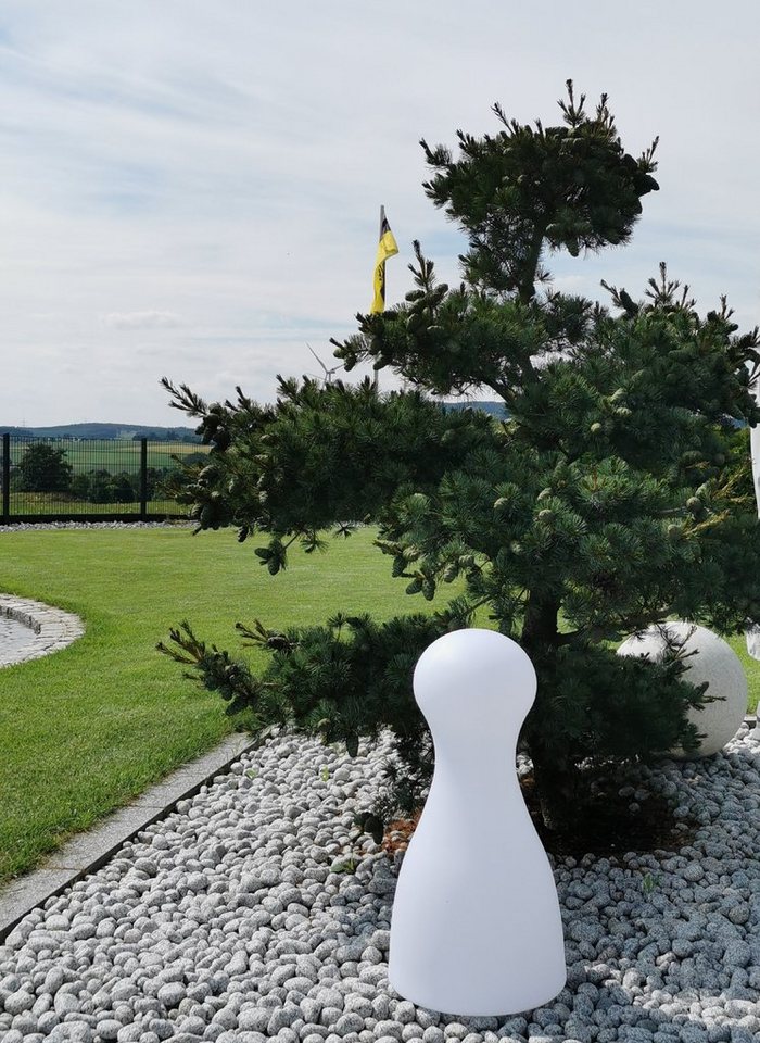 TRANGO LED-Dekofigur (7234L IP65 LED Leucht-Figur inkl. 1x E27 LED Leuchtmittel Gartenlampe Außenlampe, *HALMA* 50cm Hoch in weiß inkl. ca. 5 Meter Zuleitungskabel Wegbeleuchtung), Außenleuchte, Gartenstrahler, Leucht-Kegel von TRANGO