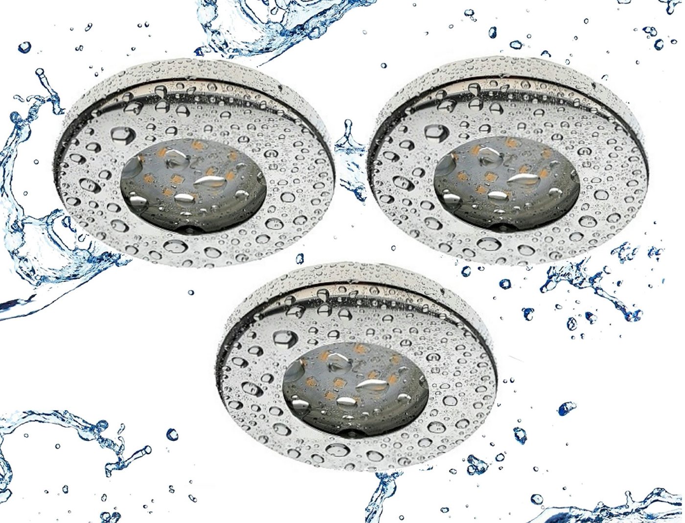 TRANGO LED Einbauleuchte, 3er Set 6729IP65-038MO IP65 LED Einbaustrahler aus Edelstahl poliert inkl. 3x 5 Watt 3000K warmweiß Ultra Flach LED Modul für Bad, Dusche, Einbauspots, Deckenstrahler, Deckenlampe Badleuchte TRANGO LED Einbauleuchte, 3er Set 6729IP65-038MO IP65 LED Einbaustrahler aus Edelstahl poliert inkl. 3x 5 Watt 3000K warmweiß Ultra Flach LED Modul für Bad, Dusche, Einbauspots, Deckenstrahler, Deckenlampe Badleuchte von TRANGO