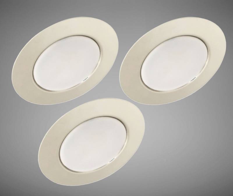 TRANGO LED Einbauleuchte, 3er Set G4E-038 LED-Möbelleuchte I 12 Volt AC/DC I Einbauleuchte I Möbeleinbauleuchte in Chrom I zum Ersetzen herkömmlicher Strahler mit MR16, G4, GU5.3 Fassung, Küche I Wohnzimmer I Schrank von TRANGO