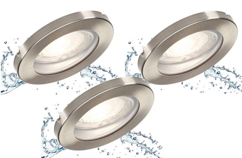 TRANGO LED Einbauleuchte, 3er Set IP65 LED Einbaustrahler 6729IP65-032-5WAK in Edelstahl gebürstet inkl. 3x 5 Watt GU10 LED Leuchtmittel 3000K warmweiß & GU10 Fassung, Außen, Badleuchte, Deckenleuchte, Deckenstrahler TRANGO LED Einbauleuchte, 3er Set IP65 LED Einbaustrahler 6729IP65-032-5WAK in Edelstahl gebürstet inkl. 3x 5 Watt GU10 LED Leuchtmittel 3000K warmweiß & GU10 Fassung, Außen, Badleuchte, Deckenleuchte, Deckenstrahler von TRANGO