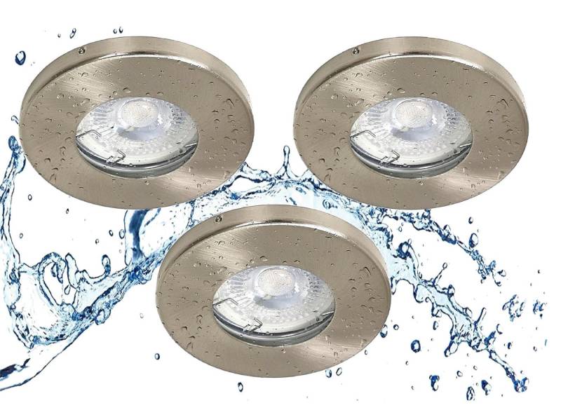 TRANGO LED Einbauleuchte, 3er Set IP65 LED Einbaustrahler 6729IP65-032G6KSDAK in Edelstahl gebürstet inkl. 3x 5 Watt 3-Stufen dimmbar GU10 LED Leuchtmittel 6000K kaltweiss Bad, Außen, Tageslichtweiß, Einbauspot, Deckenleuchte, Deckenspots TRANGO LED Einbauleuchte, 3er Set IP65 LED Einbaustrahler 6729IP65-032G6KSDAK in Edelstahl gebürstet inkl. 3x 5 Watt 3-Stufen dimmbar GU10 LED Leuchtmittel 6000K kaltweiss Bad, Außen, Tageslichtweiß, Einbauspot, Deckenleuchte, Deckenspots von TRANGO