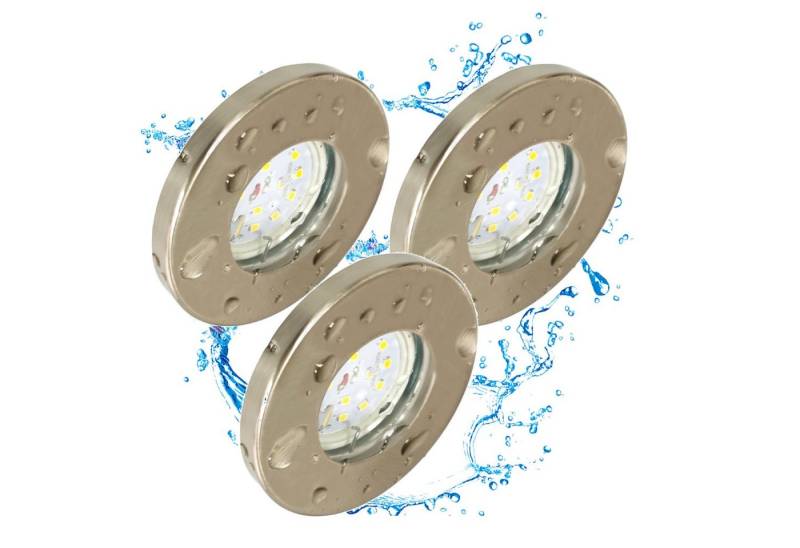 TRANGO LED Einbauleuchte, 3er Set IP65 LED Einbaustrahler 6729IP65-032GUSDAK in Edelstahl gebürstet inkl. 3x 5 Watt 3-Stufen dimmbar GU10 LED Leuchtmittel 3000K warmweiß Bad, Außen, Einbauspot, Deckenleuchte, Deckenspots TRANGO LED Einbauleuchte, 3er Set IP65 LED Einbaustrahler 6729IP65-032GUSDAK in Edelstahl gebürstet inkl. 3x 5 Watt 3-Stufen dimmbar GU10 LED Leuchtmittel 3000K warmweiß Bad, Außen, Einbauspot, Deckenleuchte, Deckenspots von TRANGO