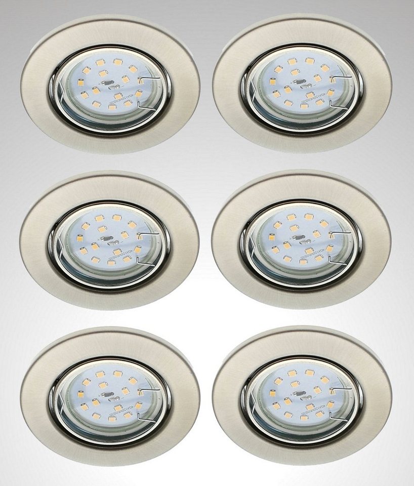 TRANGO LED Einbauleuchte, 6er Set 6729-062-5WAK IP23 Einbaustrahler Edelstahl-Optik inkl. 6x 5 Watt GU10 LED Leuchtmittel 3000K warmweiß & GU10 Fassung, Badleuchte, Deckenleuchte, Deckenstrahler TRANGO LED Einbauleuchte, 6er Set 6729-062-5WAK IP23 Einbaustrahler Edelstahl-Optik inkl. 6x 5 Watt GU10 LED Leuchtmittel 3000K warmweiß & GU10 Fassung, Badleuchte, Deckenleuchte, Deckenstrahler von TRANGO