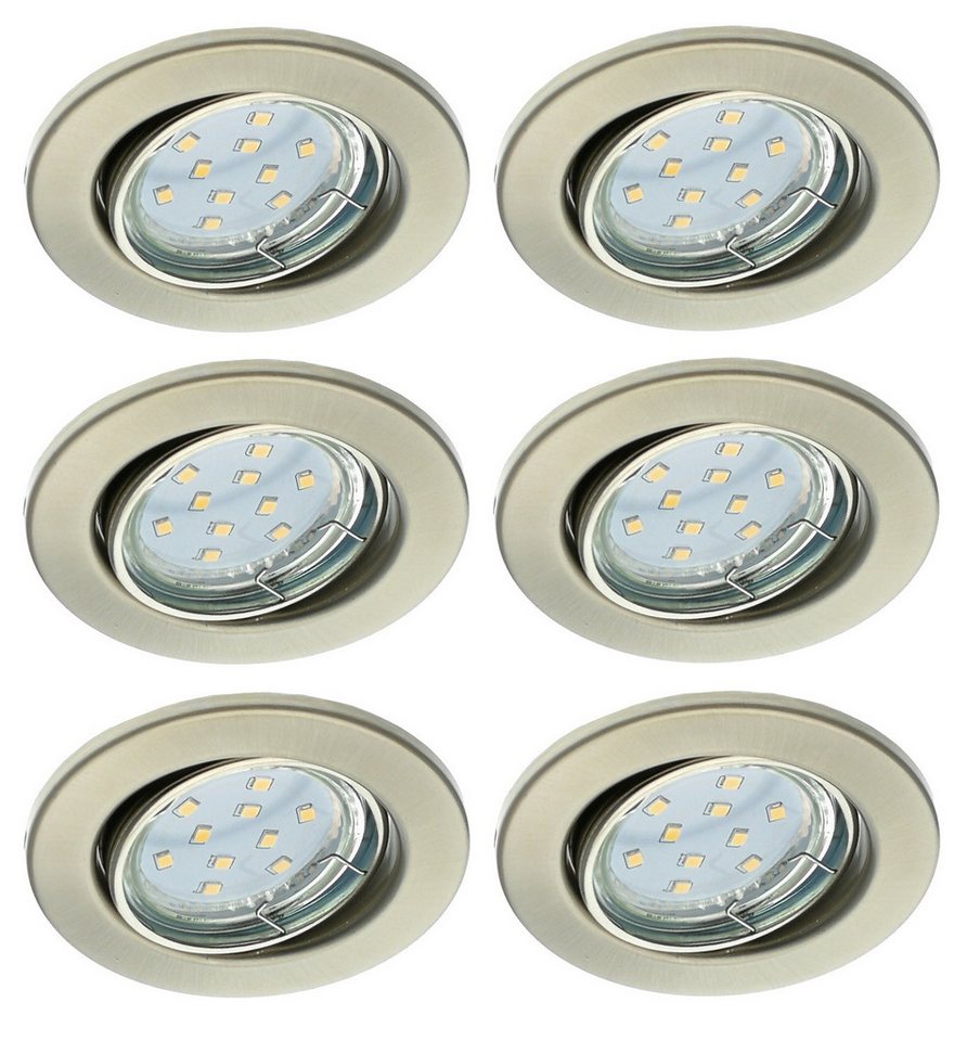 TRANGO LED Einbauleuchte, 6er Set 6729-062-5WAK Einbaustrahler in Rund Nickel matt inkl. 6x 5 Watt GU10 LED Leuchtmittel 3000K warmweiß GU10 Lampenfassung, Deckenspots, Einbauspots, Deckenleuchte TRANGO LED Einbauleuchte, 6er Set 6729-062-5WAK Einbaustrahler in Rund Nickel matt inkl. 6x 5 Watt GU10 LED Leuchtmittel 3000K warmweiß GU10 Lampenfassung, Deckenspots, Einbauspots, Deckenleuchte von TRANGO